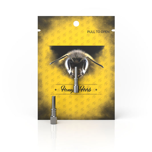 Titanium Nectar Collector Replacement Tip - 10 mm, shown in packaging, ideal for extending nectar collector life with durability and easy replacement features.