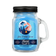 Scented Candle - Blue F*#kin' Ocean in a glass jar with a black lid, designed to neutralize smoke and odors with a 22-hour burn time.