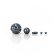 Wig Wag Dab Marble Set - 5 piece - Blue featuring various-sized, blue and white marbles designed for enhancing dabbing rigs with durable borosilicate glass construction.