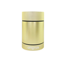 Aluminum Storage Jar featuring a sleek gold cylinder design with a black band and airtight screw-on cap, ideal for preserving freshness and discreet storage.