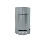 Aluminum Storage Jar - Gun Metal, featuring a sleek cylindrical design with an airtight screw cap and rubber O-ring seal for odor-locking and freshness preservation.