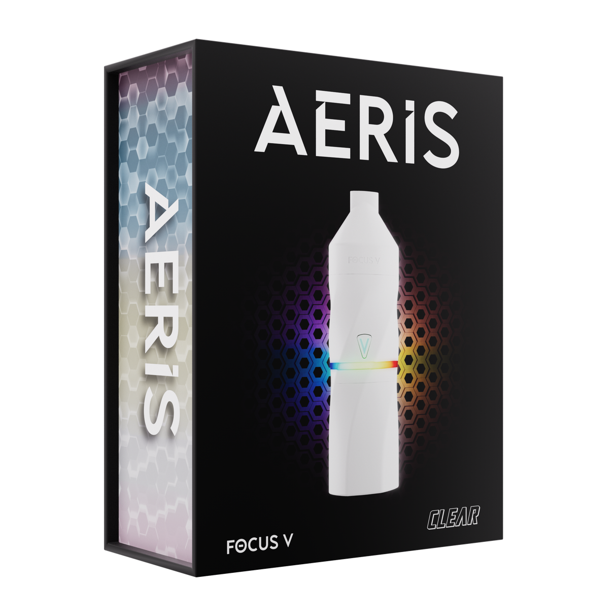 AERIS Portable E-Rig Kit featuring a white bottle on a black box, showcasing sleek design and portability for dabbing enthusiasts.