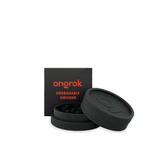 Hemp Biodegradable Grinder - Black: A compact, black circular grinder with a sleek design, featuring a black cover and durable, triangular-shaped teeth for consistent grinding.