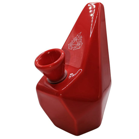 Polygon Ceramic Bubbler featuring ergonomic design, oversized chamber, and ceramic bowl for enhanced smoking experience.