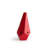 Prism Ceramic Pipe, a red triangle-shaped piece with holes, features an ergonomic design for optimal airflow and smooth smoke, enhancing the smoking experience.