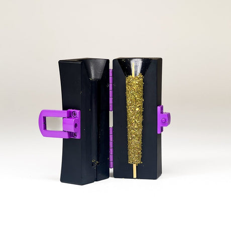 Cone Mold CannaMold - Fits 1g, shown with a black and purple design, features a gold core for creating slow-burning, evenly packed cones.