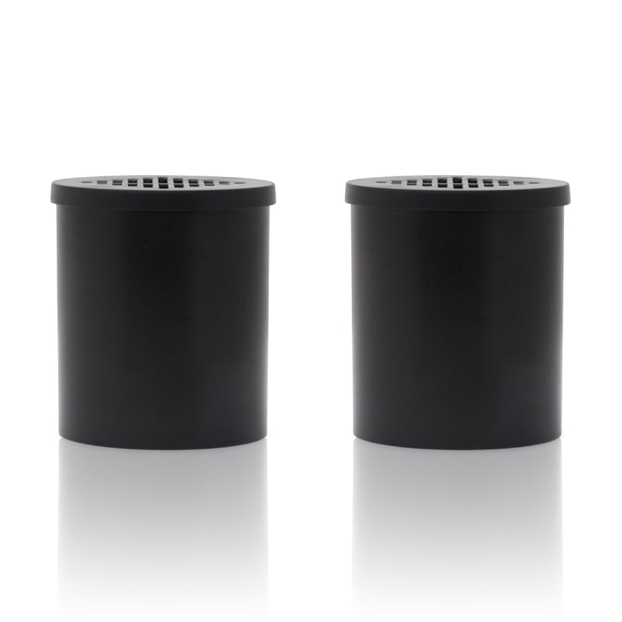 Filter Replacement Cartridges - Pack of 2, featuring black cylindrical containers compatible with the ONGROK Smoke Filter kit, shown with distinct lid variations for easy identification.