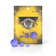 Dab Marble Set - 4 Pieces - Blue features a bee-themed packaging and includes blue and white marbles for enhancing dabbing efficiency and aesthetics.