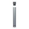 Premium Aluminum Doob Tube: Silver cylindrical microphone-like object with cap, crafted from durable aircraft-grade aluminum, offering smell-proof storage for rolled herbs.