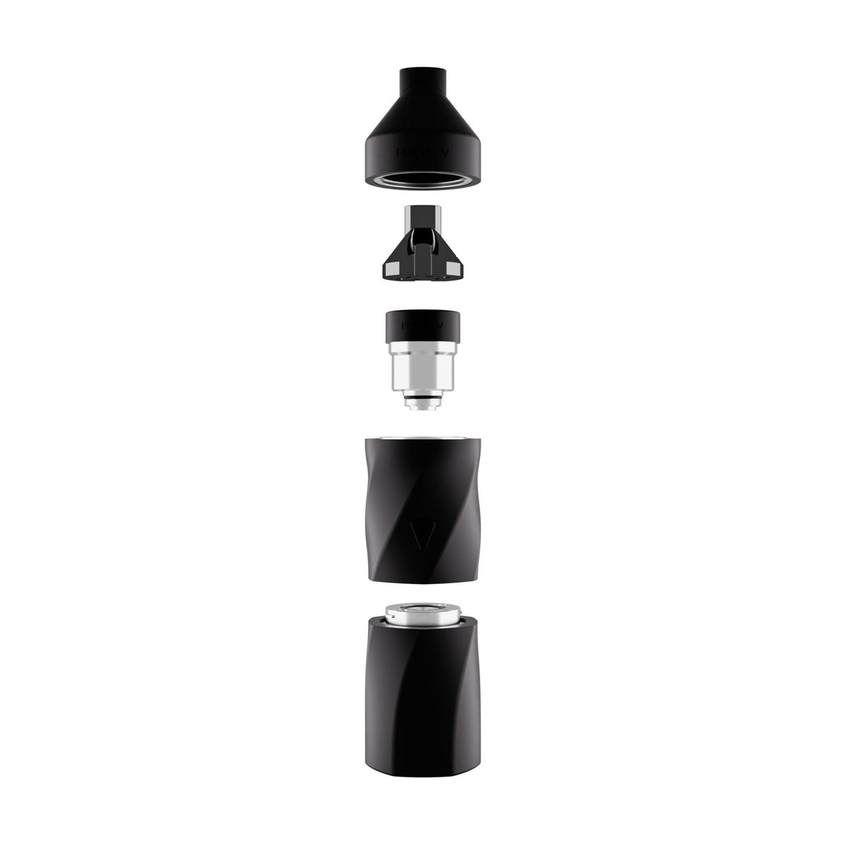 AERIS Portable E-Rig Kit: sleek black and silver design, compact for portability. Includes swappable battery, magnetic mouthpiece, and dab tool for efficient dabbing.