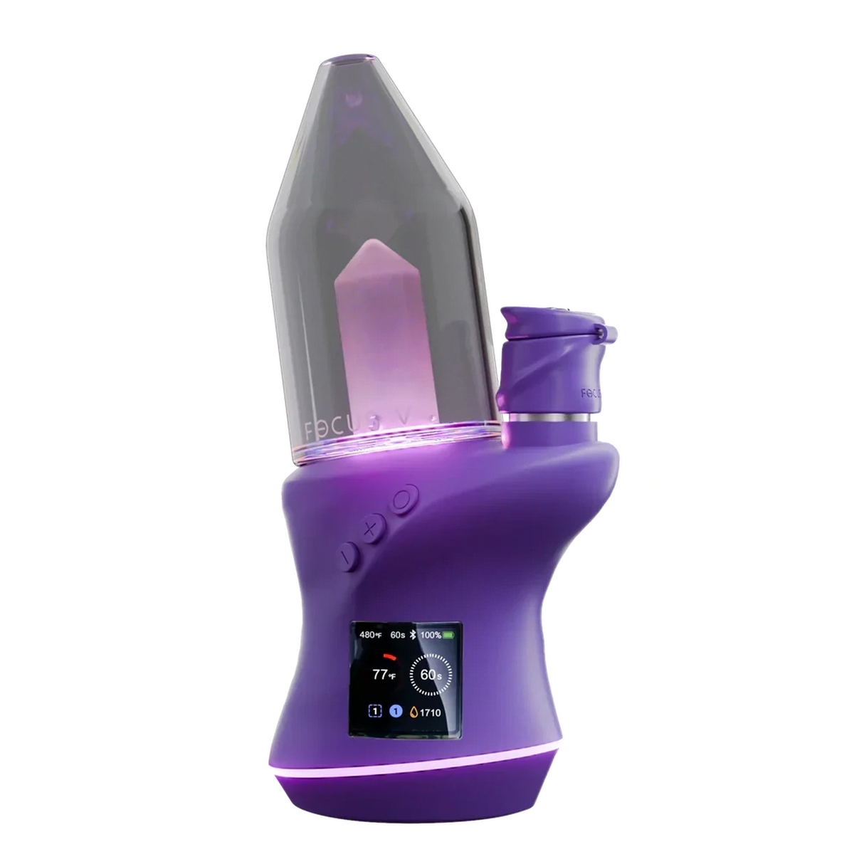 CARTA 2 Smart Electric Dab Rig with OLED screen and clear glass tube, showcasing advanced features for efficient vaporization and real-time feedback.