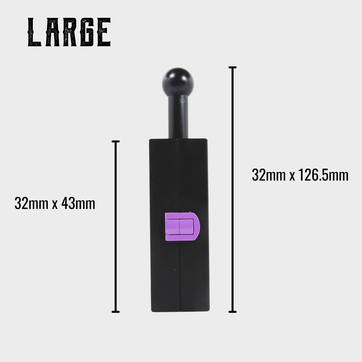 Large CannaMold - Fits 7-14g; black device with purple switch and ball, designed for creating tightly packed, slow-burning cannagars with extended burn time.