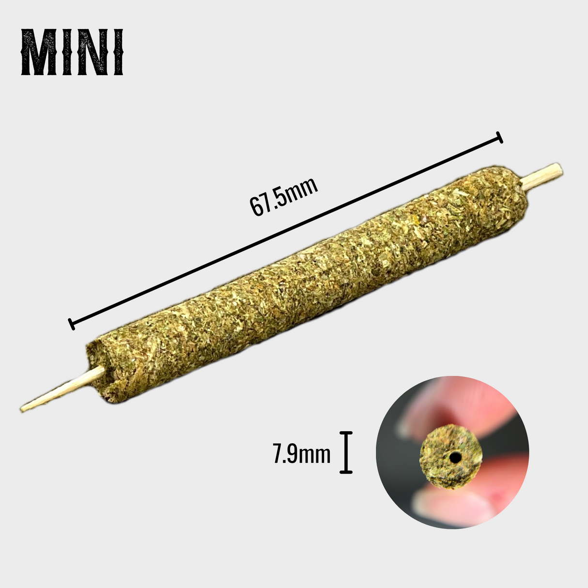 Mini CannaMold - Fits 1-2g, a compact tool for rolling smooth, slow-burning cannagars, featuring a built-in airflow hole for effortless draws.