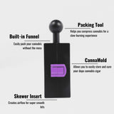 Small CannaMold - Fits 3.5-7g, designed for creating slow-burning cannagars, featuring a sleek, compact design with included tools for easy assembly and smooth, even hits.