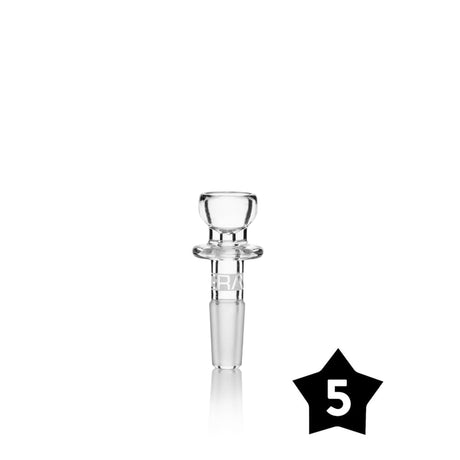 10mm Cup Bowl - 5 units: Clear glass bowl with star design, round base, fits 10mm joints, includes five units for versatile smoking use.