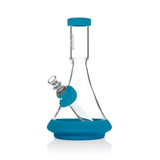 Deco Glass Beaker Base Bong with Silicone Cover, featuring a classic beaker shape and protective silicone elements on the base and mouthpiece for enhanced durability.