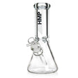 10 Glass Beaker Bong from the Heavy Duty Collection, featuring a robust design with a glass tube and black lettering, crafted for durability and performance.