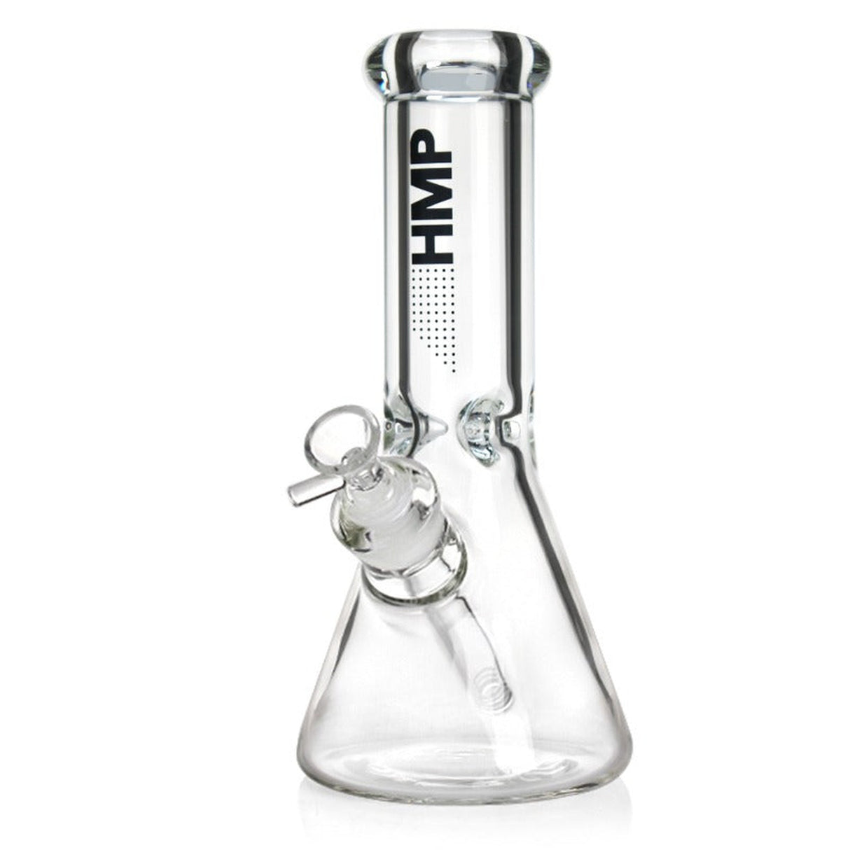 10 Glass Beaker Bong from the Heavy Duty Collection, featuring a robust design with a glass tube and black lettering, crafted for durability and performance.