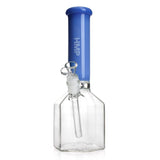 12 Glass Hexagon Bong - Heavy Duty with a blue tube, hexagonal base for stability, and crafted from durable glass for enhanced smoking experience.