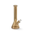 14 Glass Beaker Bong - Artisanal Collection - Amber Sandblast featuring a textured glass design with a robust beaker base and intricate detailing for enhanced functionality.