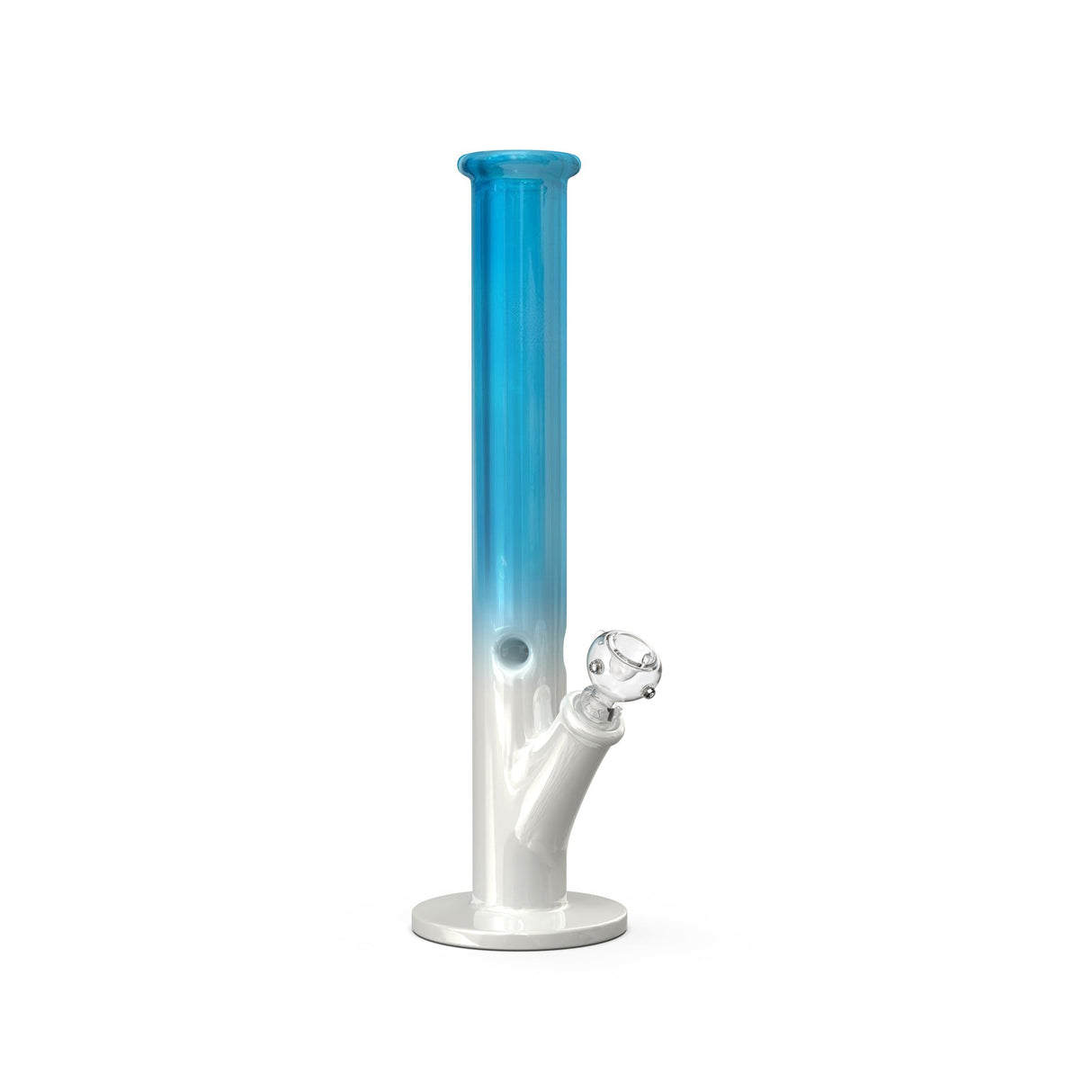 16 Glass Straight Bong - Heavy Duty - Rainbow, featuring a sleek cylindrical design with integrated ice pinch for smooth pulls, crafted from thick borosilicate glass.