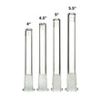 4 Replacement Glass Downstem - 1 unit, featuring a row of clear glass tubes, designed for enhanced filtration and smoother bong hits, compatible with various sizes.