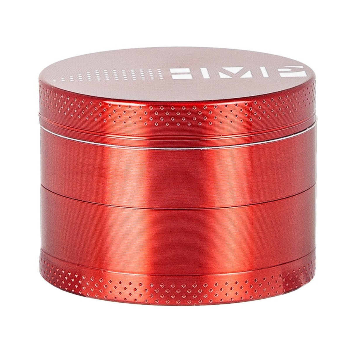 4pcs Metal 2.2 Magnetic Grinder, a portable red cylindrical grinder with holes and white text, featuring a secure magnetic cap and kief catcher.