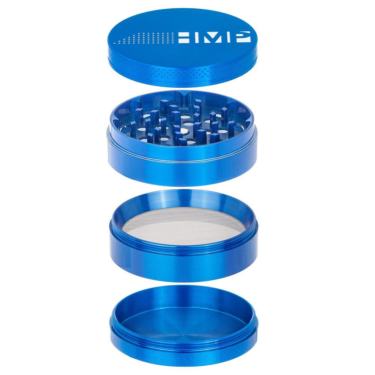 4pcs Metal 2.5 Magnetic Grinder featuring a multi-layer design, mesh lid, and kief catcher, ideal for efficient herb grinding and storage.