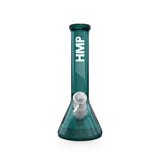 8 Glass Beaker Bong from the Premier Color Collection, featuring a compact design with a white tube and green glass, ideal for everyday use.