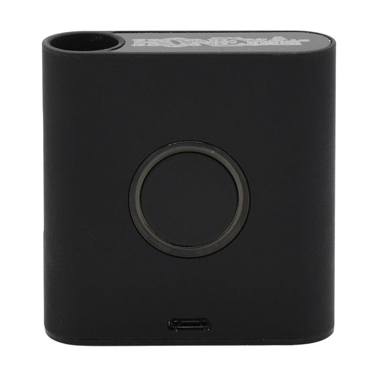 AeroBee Nano 510 Thread Battery - Black; compact square device with a round button, designed for 510-thread cartridges, featuring adjustable power settings and LED indicators.