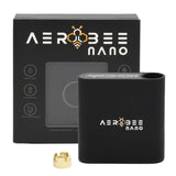 AeroBee Nano 510 Thread Battery - Black, featuring a sleek design with a yellow and white bee logo, includes a magnetic attachment for cartridges.