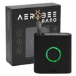 AeroBee Nano 510 Thread Battery - Black, featuring a sleek design with a green LED indicator and a compact, magnetic, user-friendly structure for vaping.