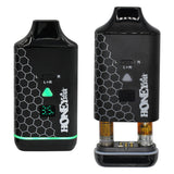 DUO Cartridge 510 Thread Battery featuring a sleek black design with green accents, showcasing dual 510 cartridge slots for versatile vaping experiences.