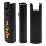 Pocket Plasma Dab Pen & 510 Thread Battery: compact black device with a magnetic mouthpiece, designed for wax concentrates and 510 cartridges, featuring dual functionality.