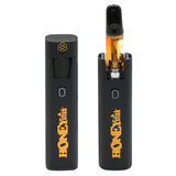 Pocket Plasma Dab Pen & 510 Thread Battery, featuring a sleek black design with yellow logo, engineered for dual functionality with wax and 510 cartridges.