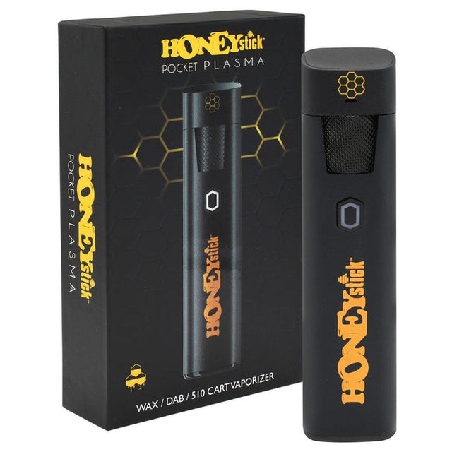 Pocket Plasma Dab Pen & 510 Thread Battery in black box, showcasing its compact design for wax concentrates and 510 cartridges with magnetic mouthpiece and USB-C charging.