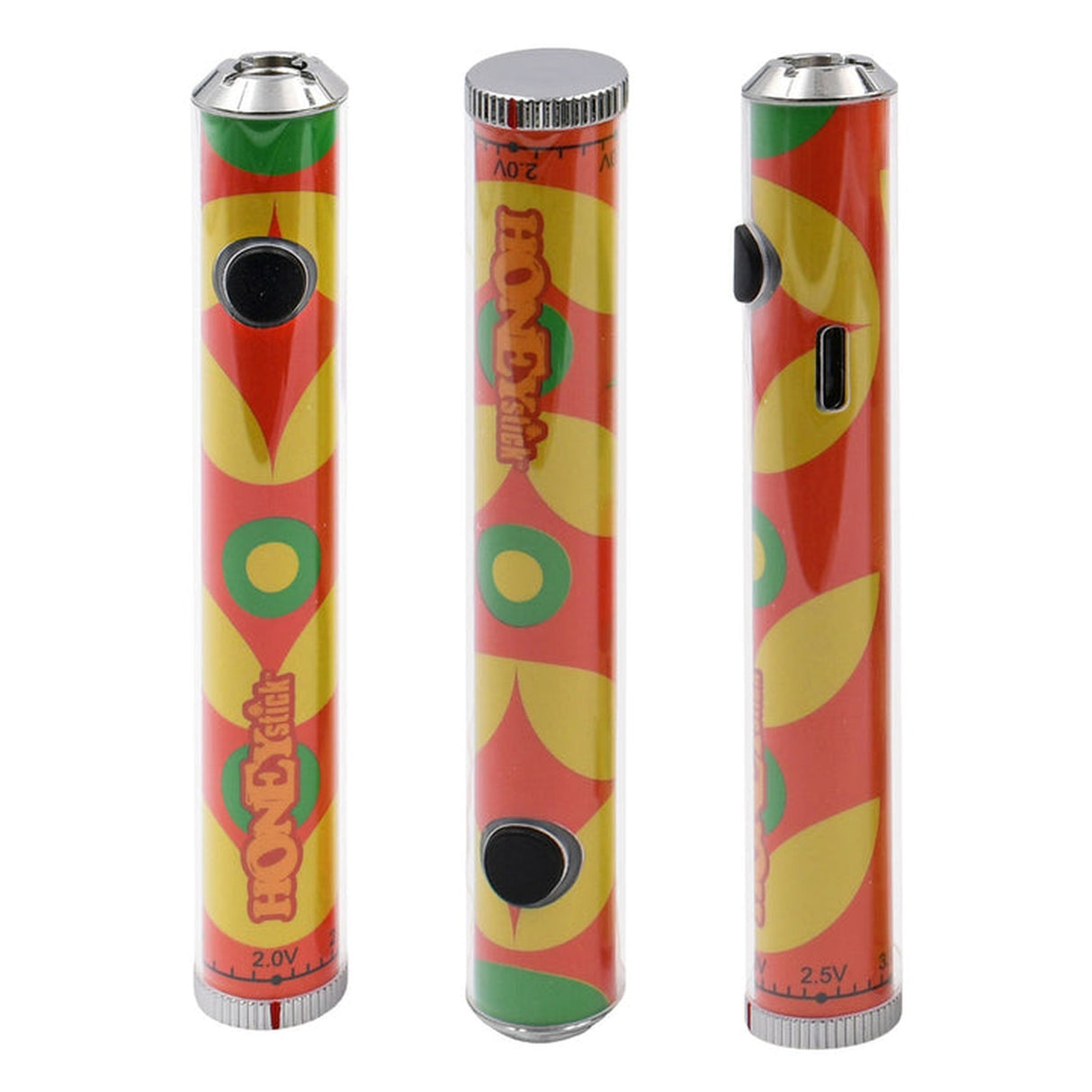 Twist 510 Thread Battery Push-Button & AutoDraw, featuring a cylindrical design with a twist knob for voltage adjustment, ideal for versatile vaping preferences.