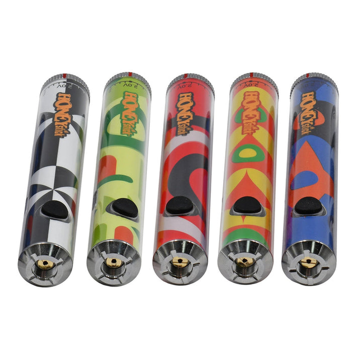 Twist 510 Thread Battery Push-Button & AutoDraw, showcasing multiple units with various activation systems, compatible with diverse vape cartridges, featuring a twist voltage adjustment knob.