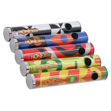 Twist 510 Thread Battery Push-Button & AutoDraw displayed with colorful pens, showcasing its compact design and twist knob for voltage adjustments, ideal for versatile vaping.