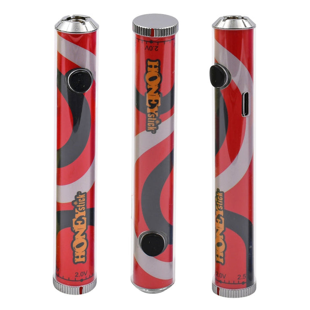 Close-up of Twist 510 Thread Battery, showcasing its cylindrical design and user-friendly twist knob for voltage adjustment, ideal for diverse vaping preferences.