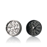 4pcs Aluminum 2.2 GR8TR Jar Body Grinder with Storage, featuring circular metal components with holes, designed for efficient herb grinding and easy storage.