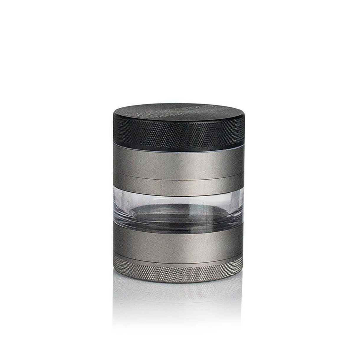 Close-up of the Kannastör 4pc Aluminum 2.2 GR8TR Jar Body Grinder, highlighting its cylindrical shape and precision-crafted design for optimal grinding and storage.