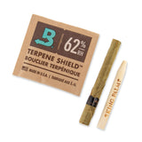 Mini Pre-Rolled Cones (5 pack) - Carton of 15, featuring Cordia leaf-wrapped cones and a packing stick for easy herb packing.