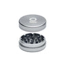 2pcs Metal 2 Magnetic Grinder, crafted from aircraft-grade aluminum, showcases a durable, compact design with 26 triangular teeth for efficient herb grinding.