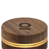 2pcs Metal 3 Magnetic Grinder featuring a round wooden container with a gold band, designed for efficient portable herb grinding and storage.