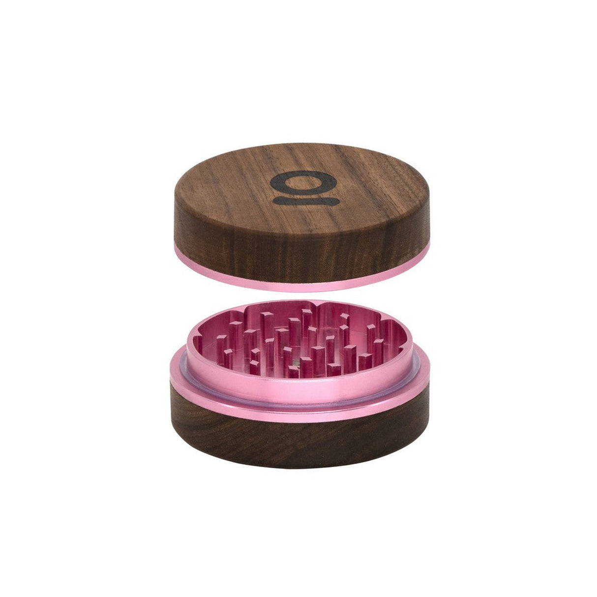 2pcs Metal 3 Magnetic Grinder with triangular teeth and a magnetic lid for secure herb grinding and storage, featuring sleek gold accents.