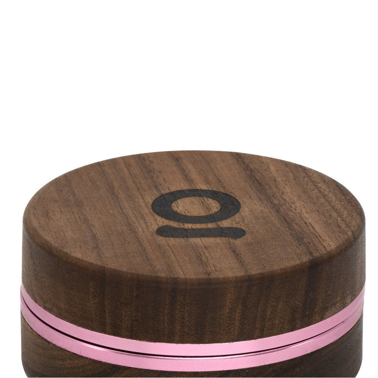 2pcs Metal 3 Magnetic Grinder featuring a round wooden container with a pink band, ideal for efficient herb storage and grinding.