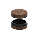 2pcs Metal 3 Magnetic Grinder with wooden container, featuring deep chambers and a secure magnetic lid for efficient and convenient herb grinding.