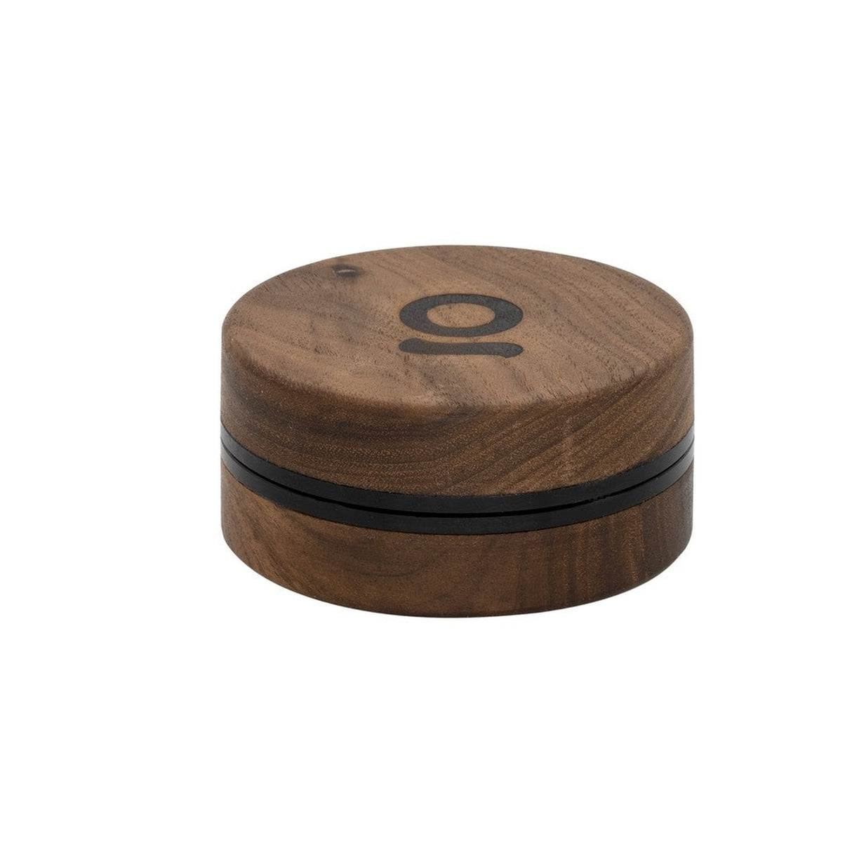 2pcs Metal 3 Magnetic Grinder featuring a round wooden design with a black stripe, ideal for efficient and portable herb grinding.