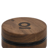 2pcs Metal 3 Magnetic Grinder with a round wooden container, featuring a black band and durable design for efficient herb grinding.